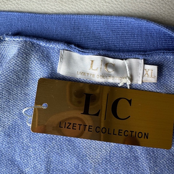 Elegant Blue and White Argyle Cardigan - Picture 5 of 5